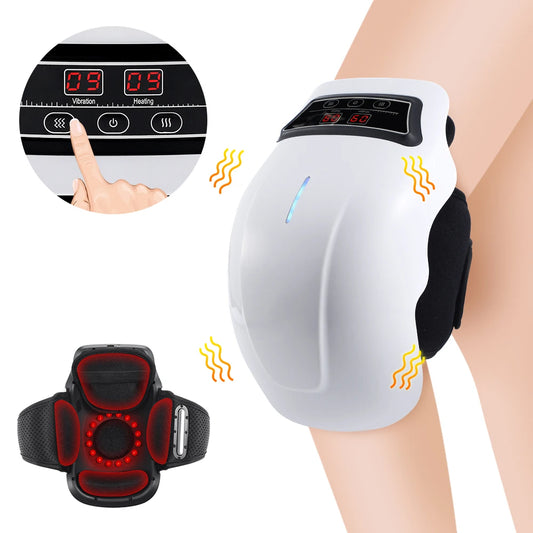 Electric Heated Knee Massager with Vibration & Infrared Hot Compress – Knee Joint Brace for Pain Relief and Comfort