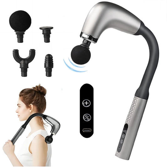 Long Handle Massage Gun with Elbow Design – Easy Self-Massage for Upper and Lower Back Muscle Relief